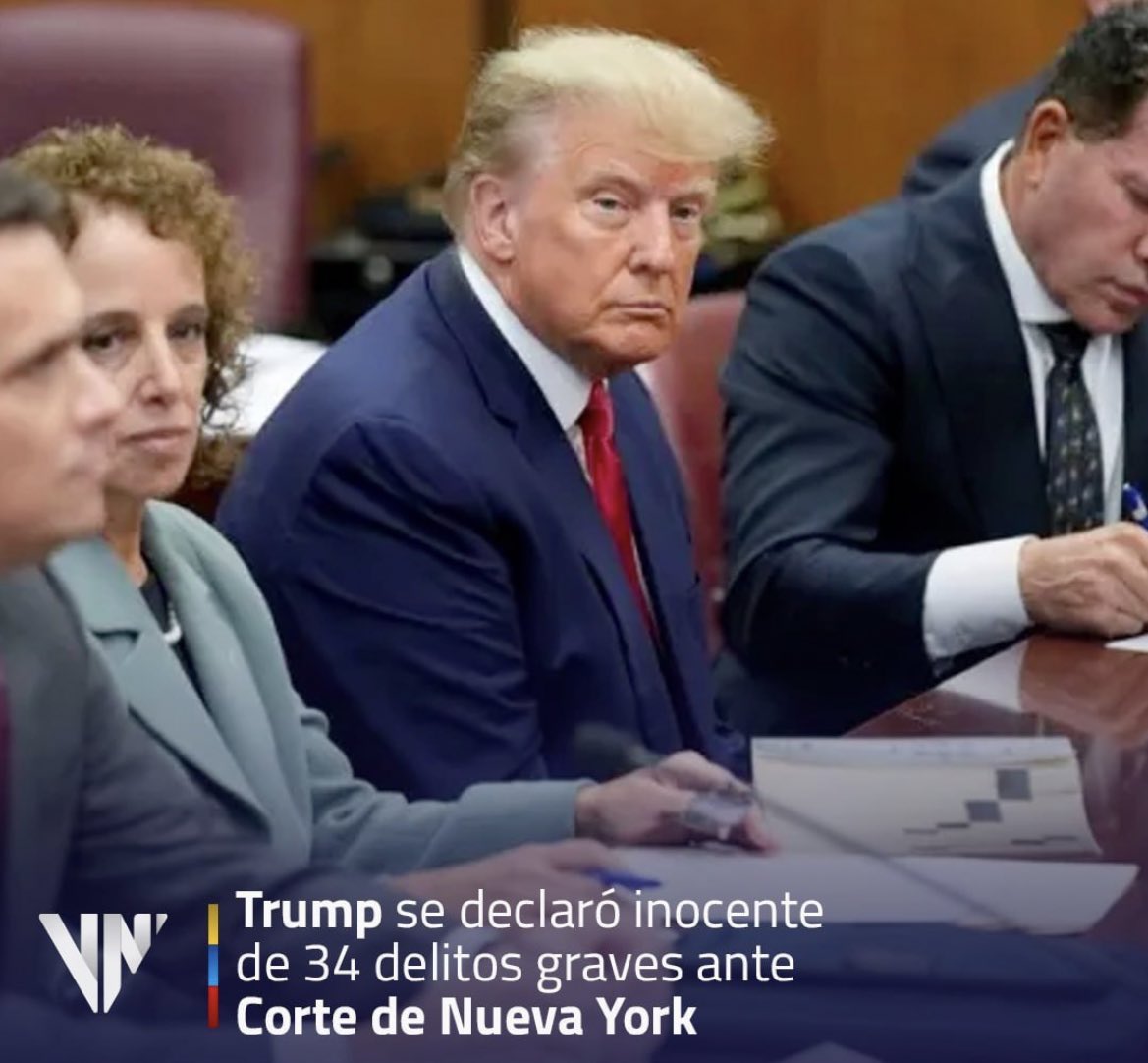 La imagen del día, el expresidente Donald Trump bajo arresto en la corte de Nueva York de EEUU. Trump iba por Maduro y terminó cavando su propia tumba