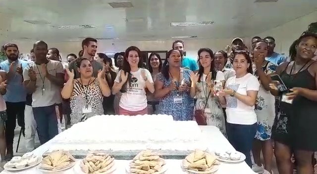 Así celebramos en el <a href="/cim_cuba/">CIM Centro de Inmunología Molecular</a> el 61 aniversario de la <a href="/UJCdeCuba/">UJC de Cuba</a>.
¡Feliz día a todos sus miembros!