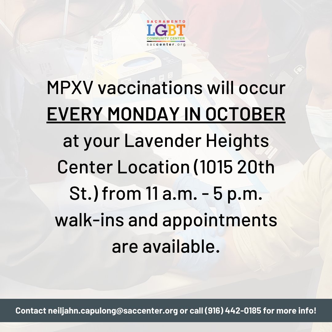 Free HIV/HCV testing, free MPX vaccinations, AND a free t-shirt!? We'll be at The Well at Sacramento State on April 11 from 10 a.m. - 2 p.m. to share these resources!