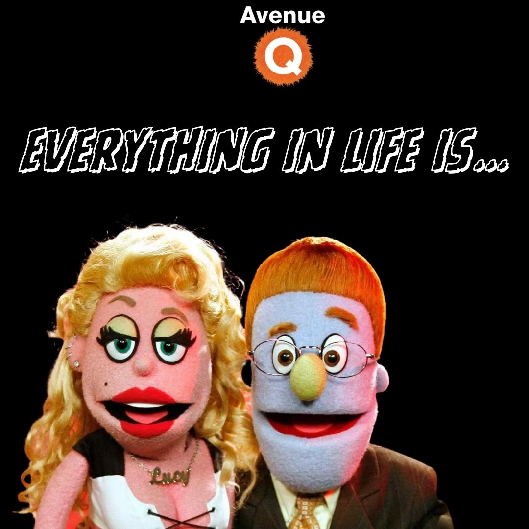 LTC_in_Burton's tweet image. Type &quot;Everything in life is&quot; and then tap the central predictive text option on your phone to complete the rest! 🧡

#PredictiveTextGame
#AvenueQ