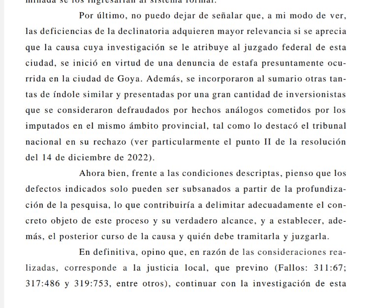 JuanCruzGoya's tweet photo. Revés judicial para Cositorto y Cía en la Causa Zoe #Goya, aquí el dictamen del Procurador de la Corte Suprema que, rechaza la remisión de la causa de Corrientes al juzgado Federal de Ariel Lijo. En nuestra ciudad seguirá la investigación. https://t.co/0EnBxaOv1k