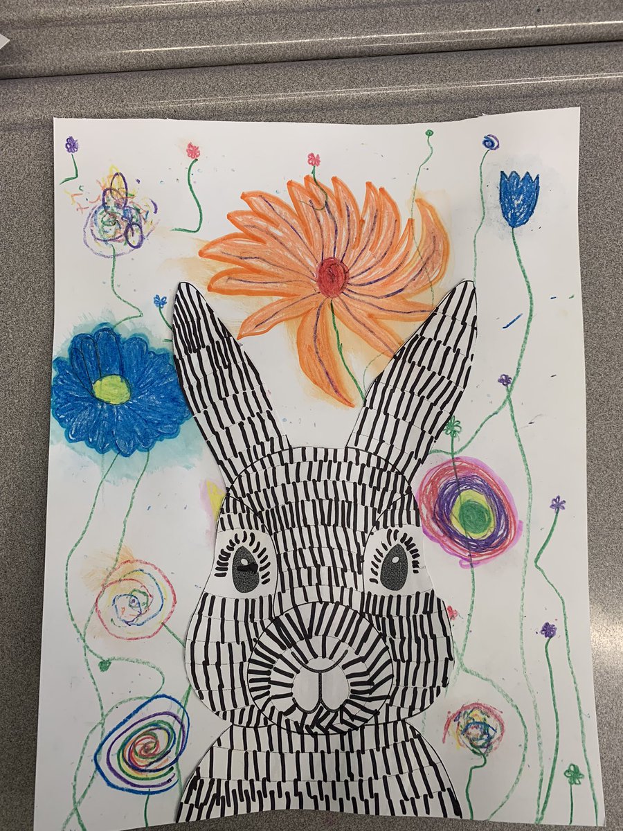 Spring has sprung in 2-2! This multi step art piece incorporates many elements of art like line, colour, texture, value, contrast and overlapping. We ‘hop’ you have a wonderful long weekend!
