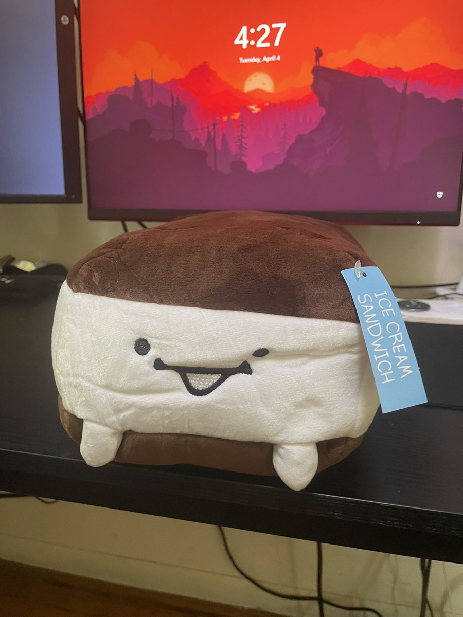 HES HERE!!!!!! HES ARRIVED!!!!! LIL ICE CREAM SANDWICH MAN!!!!! YIPEEE
#IceCreamSandwichPlush