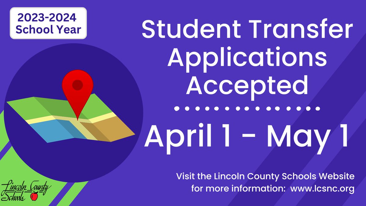 ctelcst's tweet photo. Student Transfer Applications Accepted
April 1 - May 1
Visit the Lincoln County Schools Website for more information:  https://t.co/Qm1MLCKCjX
#intentional https://t.co/ieuseHVI0g