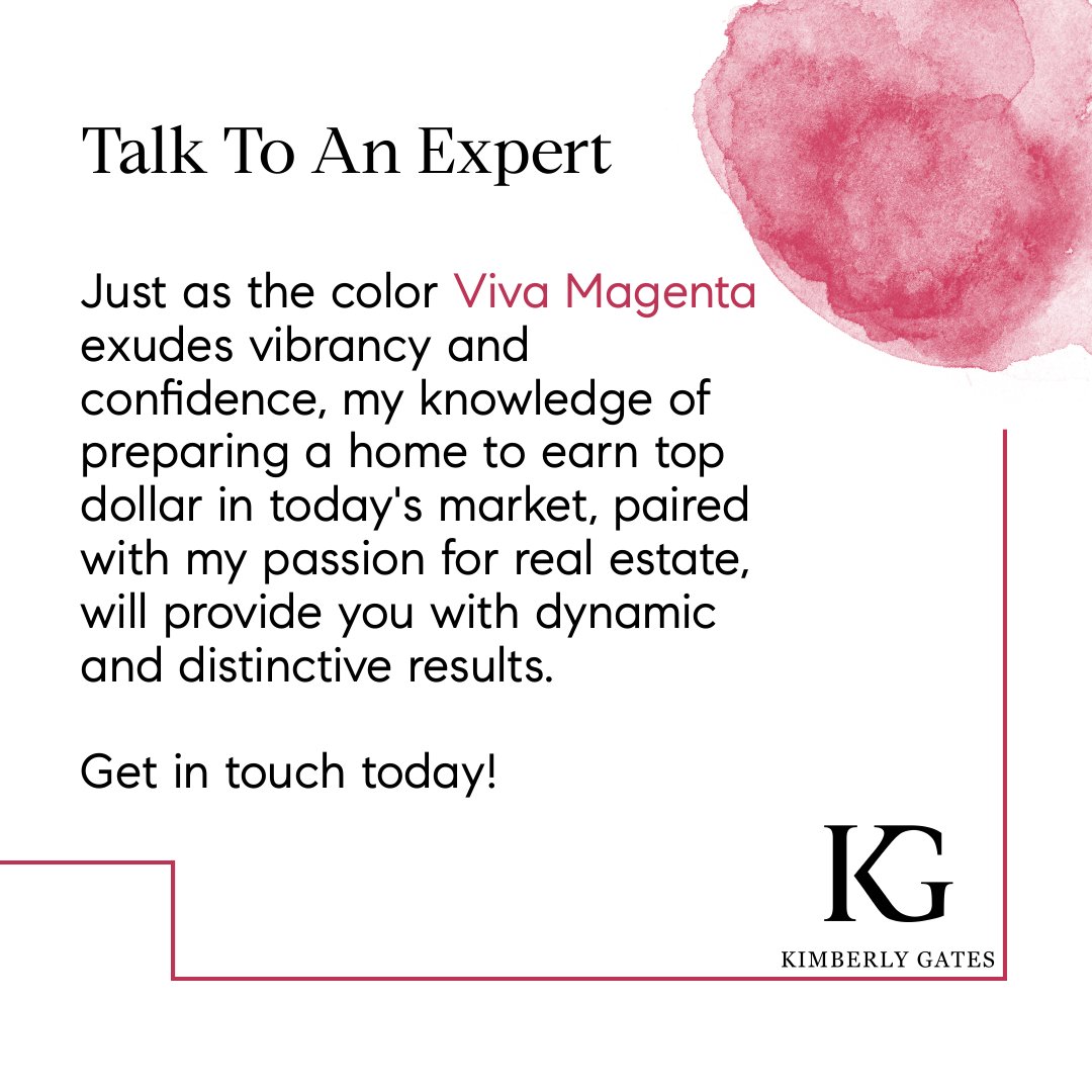 Gateski's tweet image. "Viva Magenta revels in pure joy, encouraging experimentation and self-expression" - Pantone.com

#MarchMagenta #SpringInterior #Homeowners #Homebuyers #KimberlyGates #BayAreaRealEstate #OaklandRealtors #CompassAgent