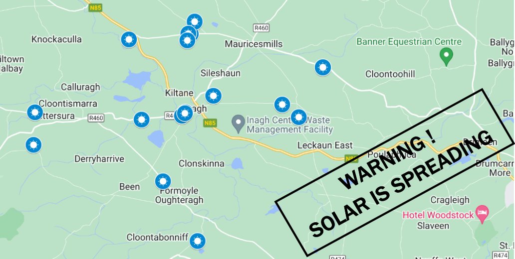 If you are interested in managing your electricity bills by generating your own electricity from solar panels, then come along to the hall in Inagh on Tuesday April 11th @ 7:30 pm. 
Find out about the tech, the costs, the grants