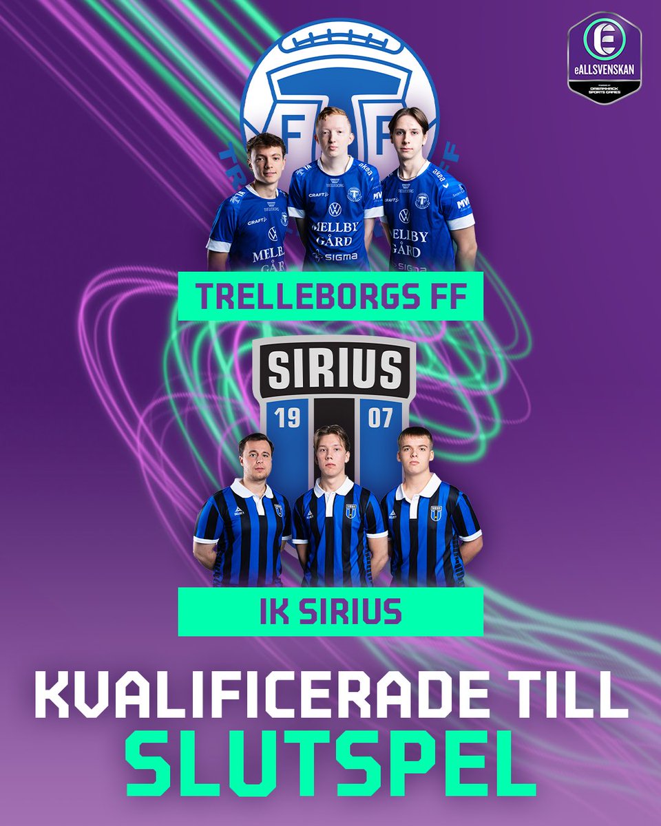 eAllsvenskan (@eallsvenskan) on Twitter photo Efter en lång säsong har vi hittat de två sista lagen som kvalificerat till slutspelet i #Göteborg! 🔥
Stort grattis <a href="/TFFeSport/">TFF eSport</a> och <a href="/siriusesport/">IK Sirius Esport</a> 🥳 Efter en lång säsong har vi hittat de två sista lagen som kvalificerat till slutspelet i #Göteborg! 🔥
Stort grattis <a href="/TFFeSport/">TFF eSport</a> och <a href="/siriusesport/">IK Sirius Esport</a> 🥳