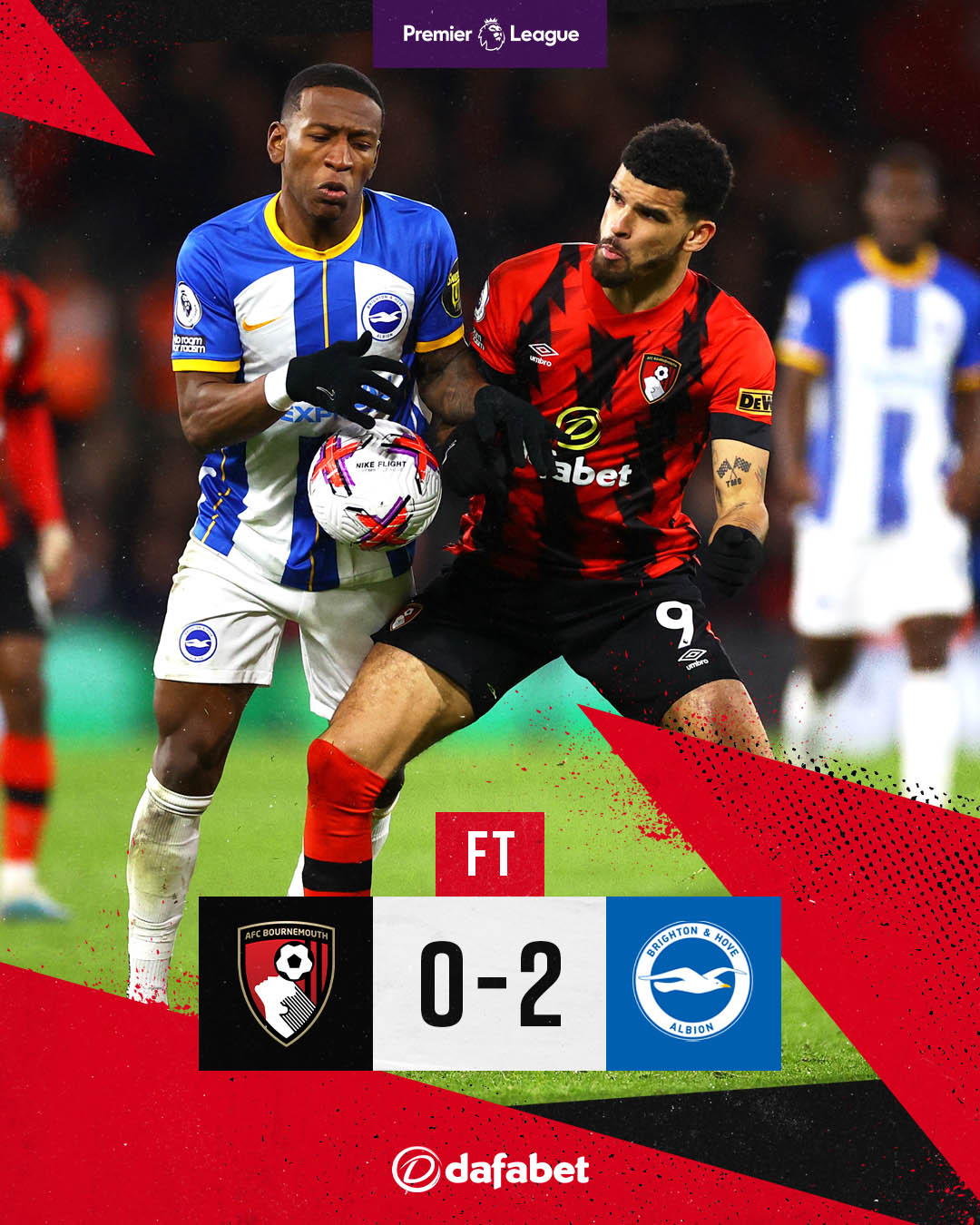AFC Bournemouth vs Brighton & Hove Albion / Twitter