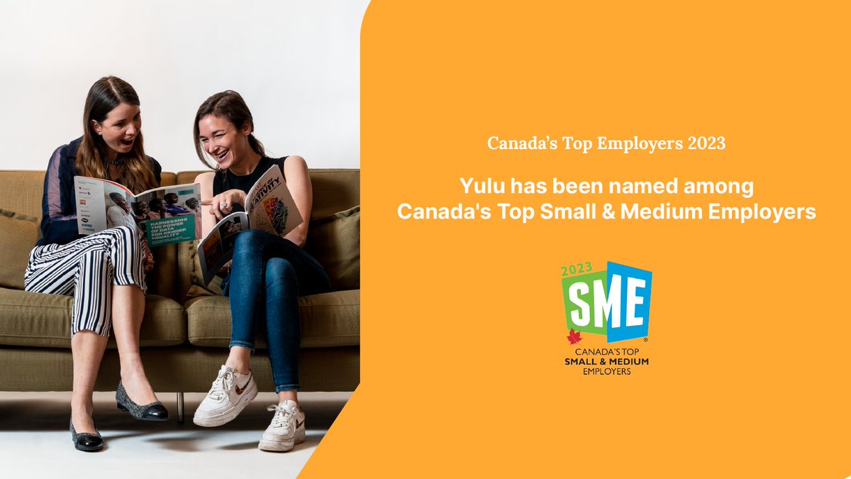 We’ve been named one of Canada’s Top Small &amp; Medium Employers for 2023! Learn more about Yulu’s selection for this award here: bit.ly/3GgoJLo 

#YuluGold #TopSME #TopEmployers2023