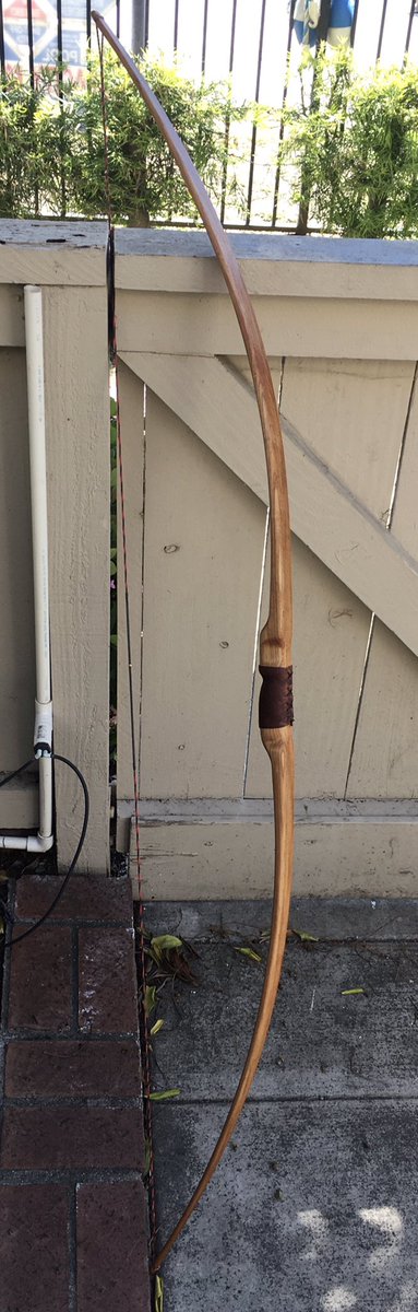 Glenn_R_Frank's tweet photo. Ok, I’m calling it done - at least until I start tinkering again. Will have it out at the target range tonight. #archery #bowyer #selfbow https://t.co/pQzVi4Omt2