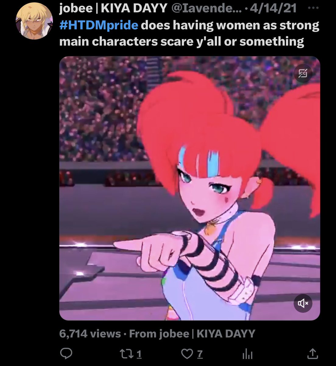 BumblebyB's tweet photo. Throwback to when people were trying to make #HTDMpride a thing and it got flooded with RWBY fancams. Good times.
#rwby https://t.co/oHckcNEl3z