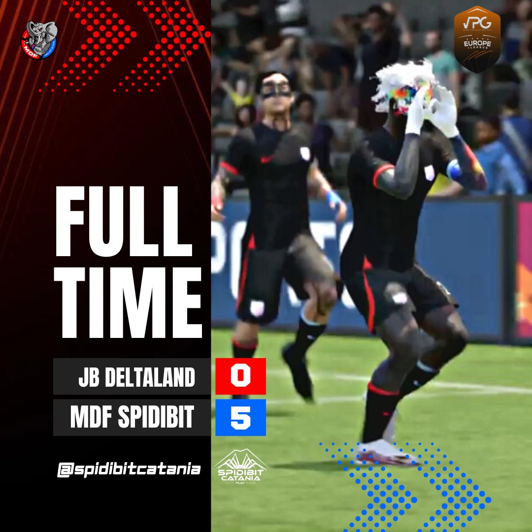 🔚 𝗙𝗨𝗟𝗟 𝗧𝗜𝗠𝗘 

🏆<a href="/OfficialVPG/">Virtual Pro Gaming</a> e-Europa League 
🆚@JB_DELTALAND 
And.➖0-0
Rit. ✅0-5
⚽️⚽️<a href="/VC1tt/">DLT_VoiD9</a> 
⚽️👟👟<a href="/FreakerOnFiiRe/">FreakerOnFiiRe</a>,
⚽️👟@Julian__Loki
⚽️@Dhrew_96x 

🔴🔵 #daichelofacciamo #unitisivince #dontplayalone #spidibitcatania