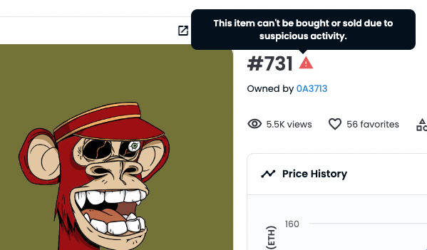 You can't buy stolen NFTs on regular OpenSea, but you CAN buy them on OpenSea Pro (if they're listed on another exchange).