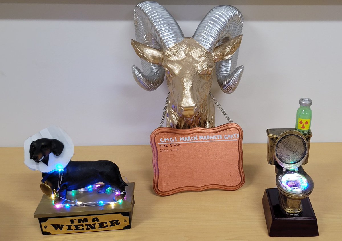 Sarah Tam (@sarahtamcmgi) on Twitter photo The <a href="/UCDavisCMGI/">UC Davis CMGI</a> 2023 March Madness Tourney is over! This year's champ is <a href="/juliesut8/">Julie Sutcliffe</a> and she will get the Golden GOAT! <a href="/DrAJChaudhari/">Abhijit Chaudhari</a> had an amazing comeback to get 2nd by picking UConn to go all the way. The toilet for last place went to Doug. Can't wait till next year! The <a href="/UCDavisCMGI/">UC Davis CMGI</a> 2023 March Madness Tourney is over! This year's champ is <a href="/juliesut8/">Julie Sutcliffe</a> and she will get the Golden GOAT! <a href="/DrAJChaudhari/">Abhijit Chaudhari</a> had an amazing comeback to get 2nd by picking UConn to go all the way. The toilet for last place went to Doug. Can't wait till next year!