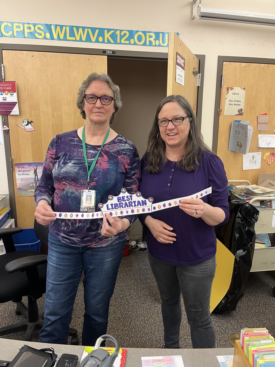 Celebrating Mrs.Perkins and Mrs. Braden on National Library Educator day! Thank you for your talents, care, and expertise every day. 📚 🖥️ 🤖 🐿️