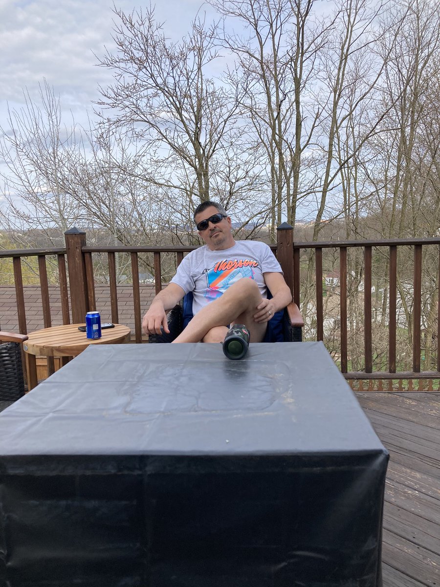 Renee20221's tweet photo. Enjoying a beer at our new deck set up. https://t.co/tmgPHqbecE