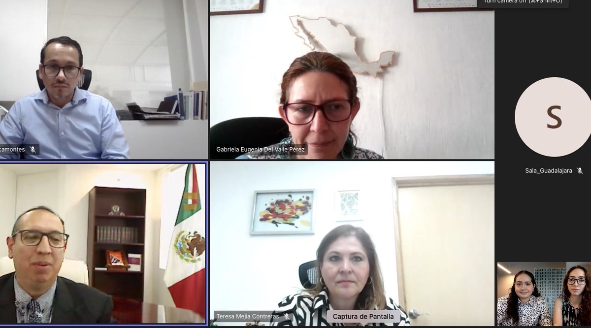 Esta tarde, las abogadas <a href="/MiriamCamaraJ/">Miriam Camara</a> y <a href="/Astrid_Campos98/">Astrid Campos</a>  tuvieron audiencia con la Magda. <a href="/GabrieladeValle/">Gabriela del Valle</a>, el Magdo. Omar Delgado y la Magda. Teresa Mejia para tratar temas sobre la interpretación del artículo 134 de la constitución en relación con la propaganda gubernamental