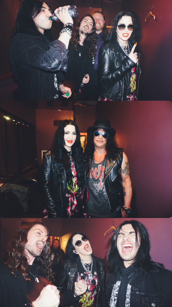 Backstage moments with <a href="/itsdorothysucka/">DOROTHY</a> and <a href="/Slash/">Slash</a>. ⚡️⚡️
