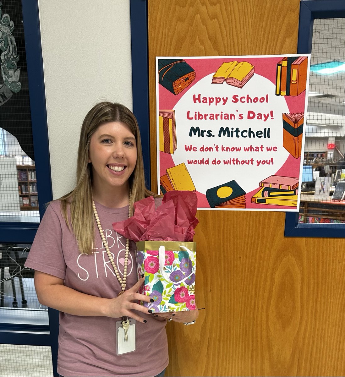 Happy School Librarian’s Day, Mrs. Mitchell!  You are so much more than a librarian!  We love you and so so thankful for you!  #prideinside #OneLISD