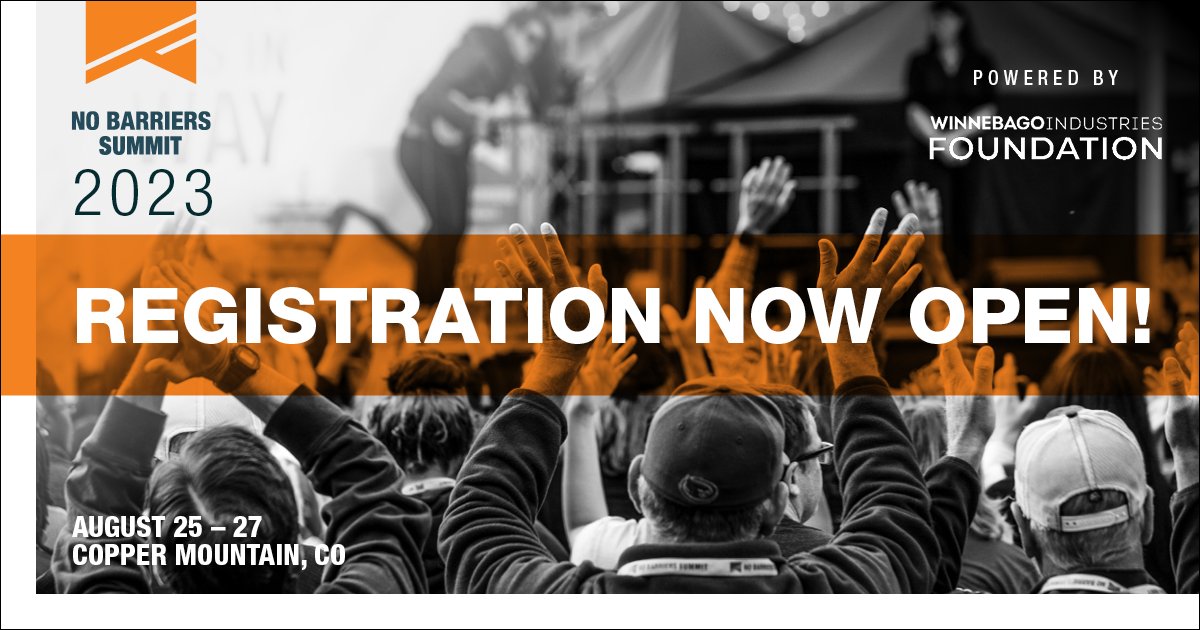 NoBarriersUSA's tweet photo. Join No Barriers' rope team for an accessible weekend of fun, inspiration, and togetherness in Copper Mountain, CO powered by @WinnebagoInd Foundation.
Early bird registration rate available until June https://t.co/FMdxH7MCUN
#NoBarriersSummit #SummitWithUs https://t.co/BBpvc0j6rV