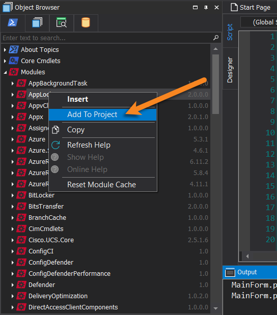 SAPIENTech's tweet image. #DidYouKnow you can automatically import Modules to your PowerShell Studio project from the Object Browser? 🤔

This will add it to the Startup.pss file. 👍

#SAPIENTech #PowerShellStudio #PowerShell #pwsh #scripting