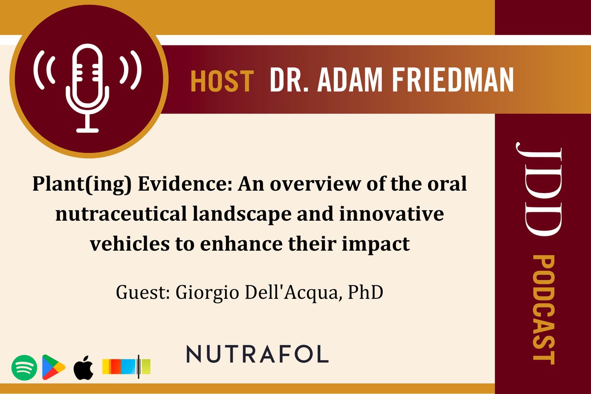 Join JDD podcast host Dr. Adam Friedman as he tours this nebulous world with Nutrafol’s Chief Research Scientist, Giorgio Dell’Acqua. Available wherever you get your podcasts: ow.ly/7KFU50N8Ckn
.
.
.
#podcast #derm #dermatology #podcasts