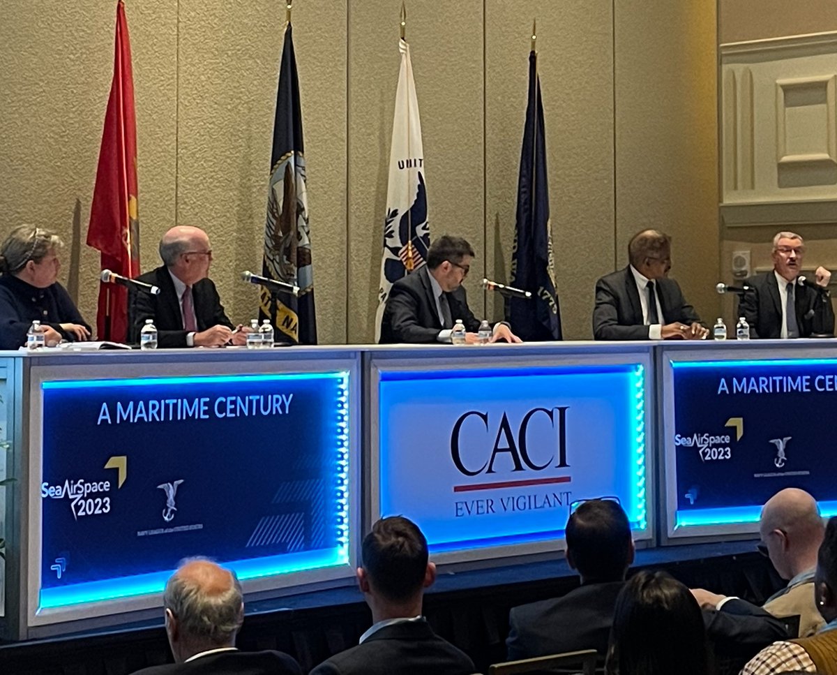 CACIIntl's tweet photo. CACI President for National Security &amp; Innovative Solutions Todd Probert moderated the “Understanding the EW, SIGINT, and Cyber Threat Environment” panel at this year’s @SeaAirSpace. #TeamCACI #SpeedToFleet #SeaAirSpace #SAS2023 https://t.co/NftH9KIKbl