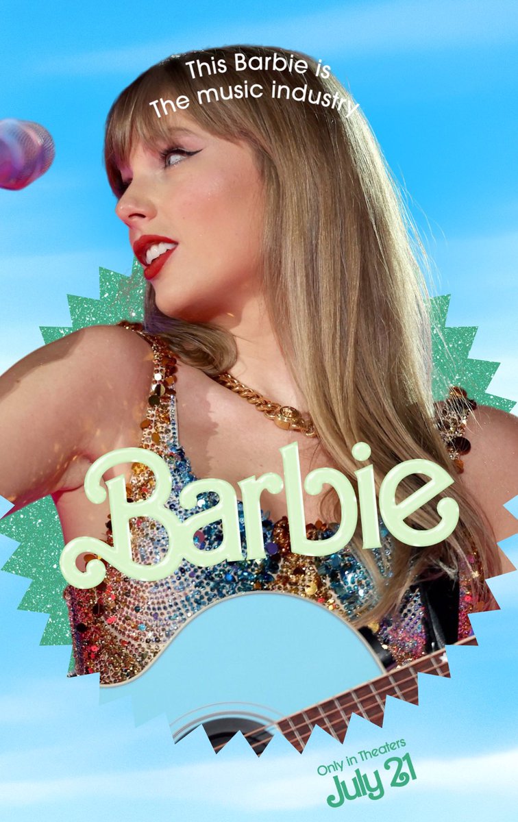 TSstatistics's tweet photo. This #Barbie is the music industry ! 
#TaylorSwift https://t.co/4KCZMfmUw7