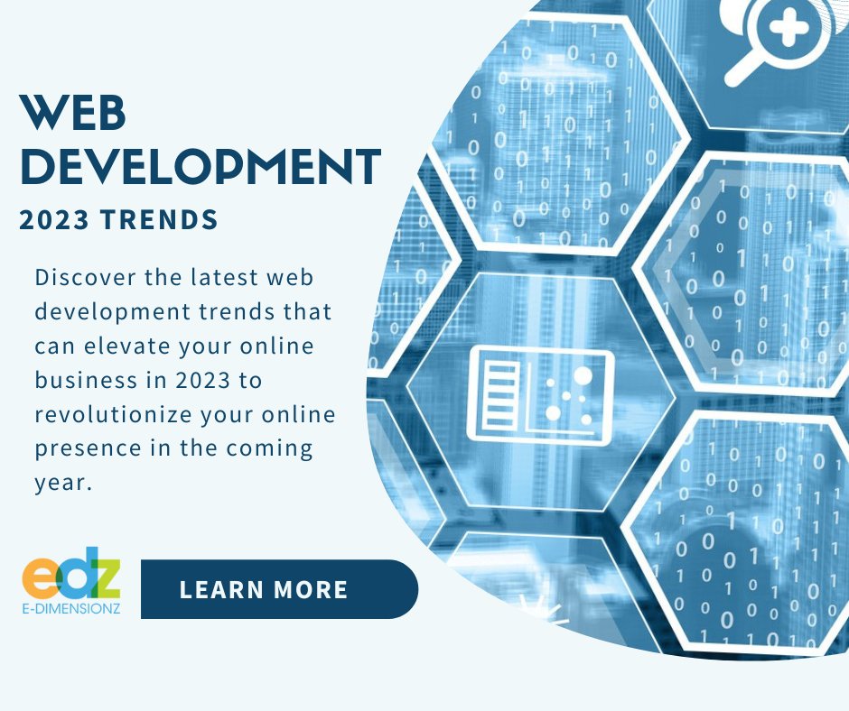 edimensionz's tweet image. Looking to take your online business to the next level? Stay ahead of the curve with some good web dev trends for 2023. Discover valuable insights to achieve success. 
e-dimensionz.com/blog/web-devel… 

#WebDevelopment2023 #WebTechTrends #OnlineBusinessTips #WebDevelopmentServices