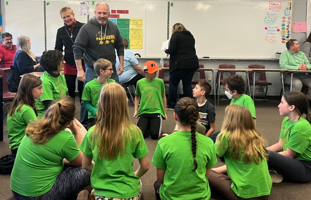 Congratulations to our 5th and 4th grade Reading Olympics teams!  5th grade (pic) brought home a blue ribbon and 4th grade earned a red ribbon!  #palisd. #pantherpride