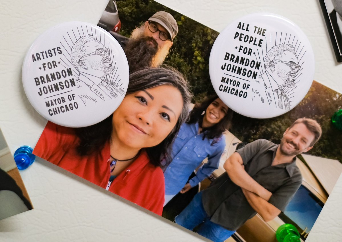 Our family’s all in for <a href="/Brandon4Chicago/">Brandon Johnson</a> cuz we want a mayor who has been&amp; will be accountable to the movements for justice in this city. So glad #ThisYoungAdult’s first mayoral election includes a candidate we can wholeheartedly vote for. #BrandonIsBetter #Artists4BrandonJohnson