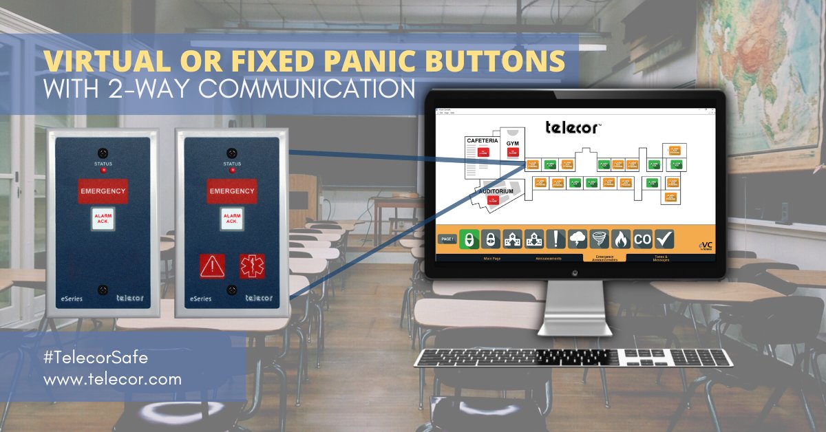 TelecorInc's tweet image. Go beyond the traditional panic button. Telecor provides confidence, security, and peace of mind for parents, students, teachers, faculty, and staff. Build better communication: telecor.com/solutions/pani…
#Tech4Schools #Tech4Teachers #AlyssasLaw