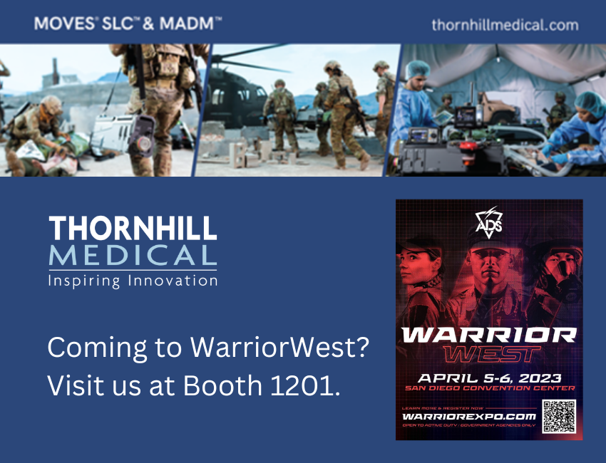 Our Thornhill Medical team is looking forward to #WarriorWest Expo2023 this week. Visit us at Booth 1201 to explore the latest in enroute patient care and learn how our #futurereadytoday technology supports military missions in the field and beyond.