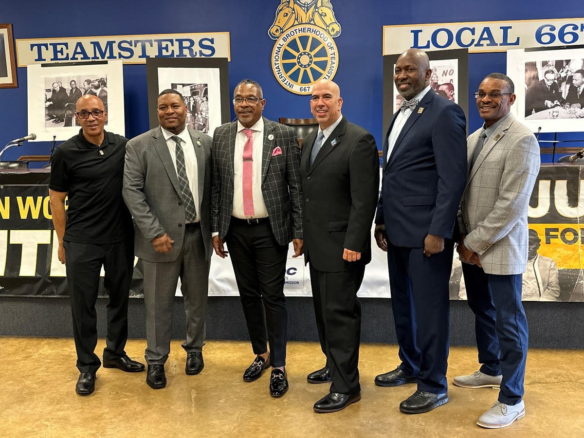 Local237NY's tweet photo. Today, April 4, the International Brotherhood of Teamsters, the Teamsters Human Rights and Diversity Commission, Teamsters Local 667, and the Teamsters Solid Waste and Recycling Division came together in Memphis to induct Dr. Martin Luther King Jr. as an honorary Teamster member. https://t.co/6TQIp4fFId