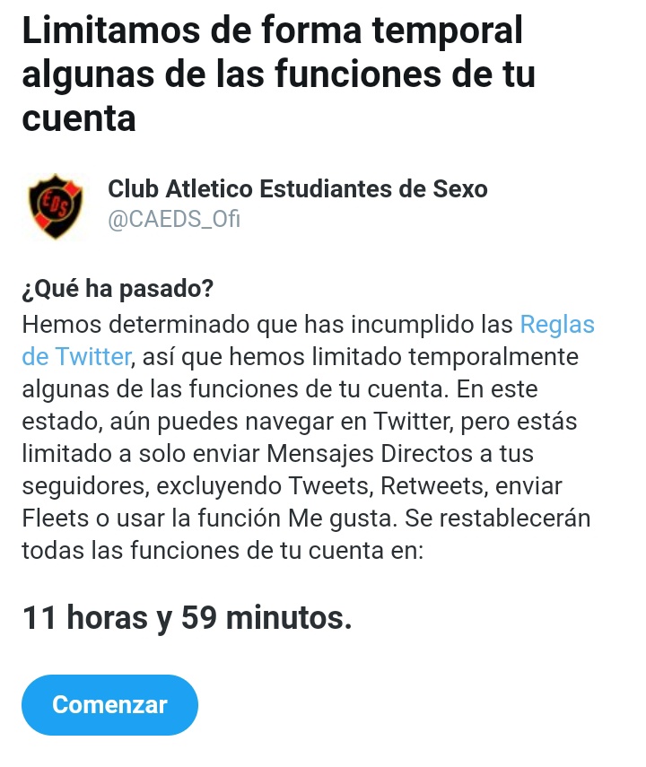 CAEDS_Ofi's tweet photo. Me habían bajado la cuenta 

Pero ya volvimos https://t.co/KRdcMtLVDU