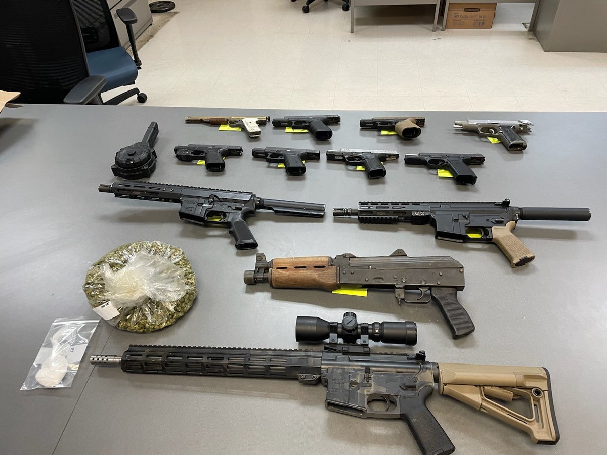 NOPDNews's tweet photo. NOPD's strategic deployments and collaboration with our state and federal partners are yielding results!  Last night NOPD, State Police, FBI &amp; Probation and Parole arrested 11 people and seized 12 firearms, drugs and recovered 5 stolen vehicles.  Good Police work! https://t.co/xdlesNlKxv