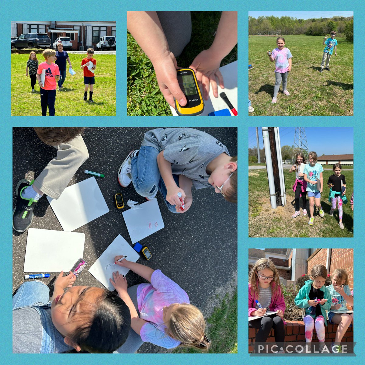 bmoody33's tweet photo. Geocaching egg hunt with 3rd graders at @ies_colts!  The students had to solve the math problem in the egg to find their next waypoint!   What a grade way to review! #ALLin #ignitelearningbcps @h_j_russ https://t.co/fvapMD9nEV