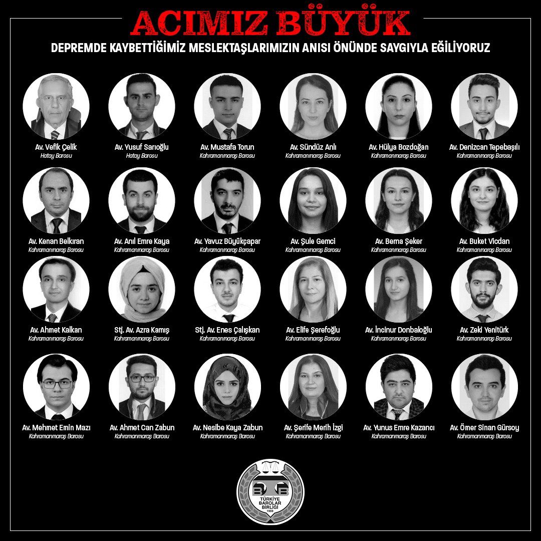 yasindalay's tweet photo. Savunma, onurlu bir mücadeledir.
Depremde kaybettiğimiz tüm avukat meslektaşlarımızın anısına saygıyla. 
#AvukatlarGünü https://t.co/WlOqdQfuMP