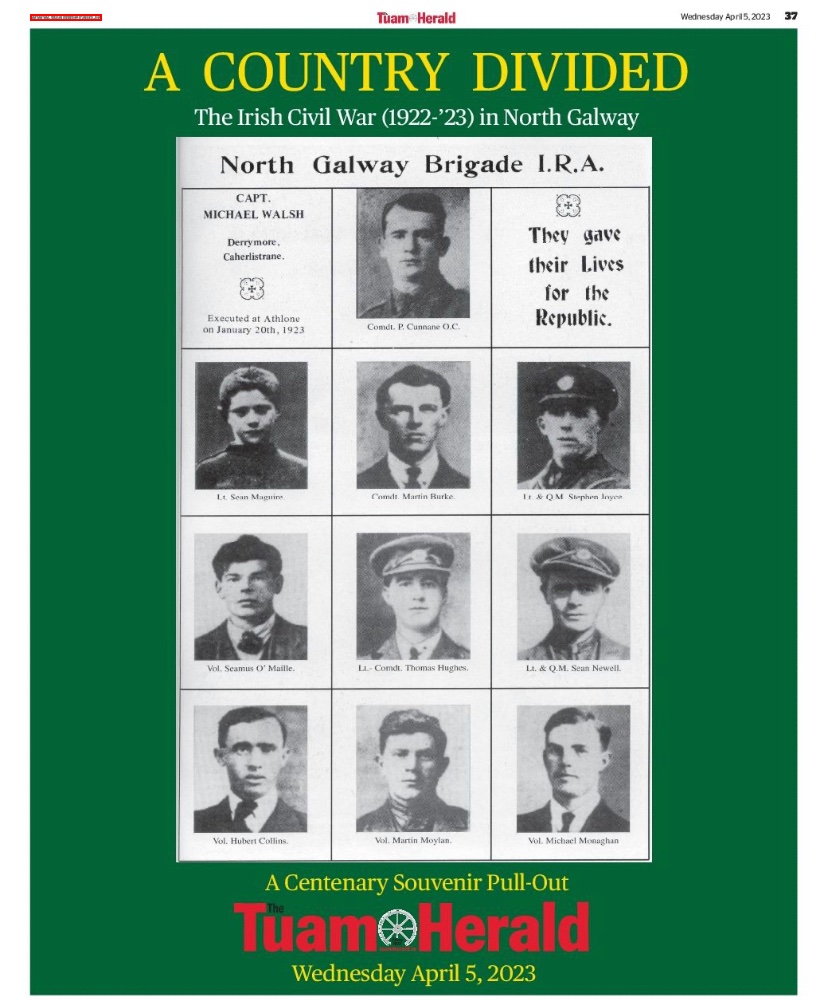 Pick up this week’s The Tuam Herald to get our anniversary souvenir on The Irish Civil War in North Galway, 1922-‘23. In shops Wednesday morning.