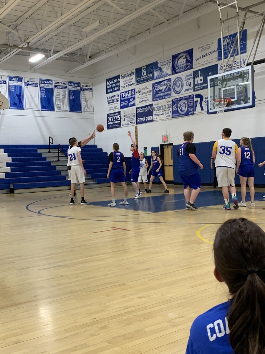 nowkimball's tweet photo. Great first game of the Unified Basketball season.  Playing @MRU_Minutemen is always so much fun!  Congratulations to them as they took home the win today! #ovvtpride https://t.co/1BWfQ5aWgc