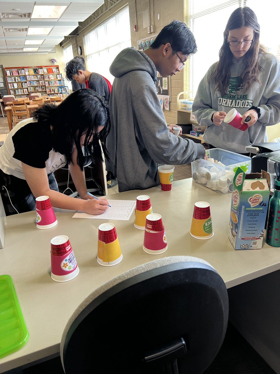 The SLHS media center offers activities to students and we tried “coffee”, with lots of sugar and cream! #AmericasSchool