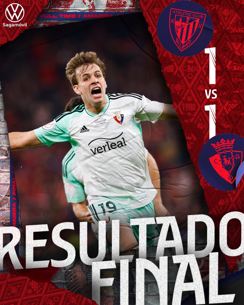 🏁 FINAL

#AthleticOsasuna | #CopaDelRey | #GrandesEnIlusión