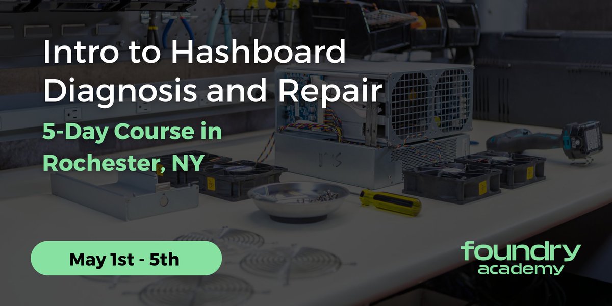 📣 Introducing the newest and most requested course from Foundry Academy: Intro to Hashboard Diagnosis and Repair.

With a focus on mastering micro-soldering basics, our instructors will guide you through each step of the process, ensuring that you gain the confidence and skills