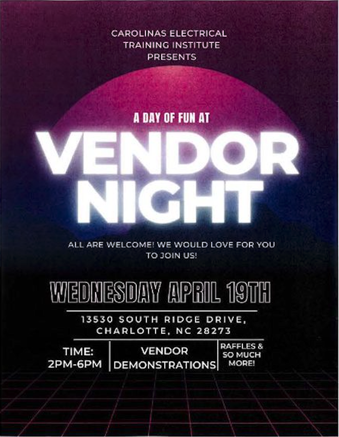 Big event planned for CETI! April 19th, from 2pm-6pm we will be having a vendor night to celebrate our apprenticeship. We have invited tool vendors, sponsoring raffles/ demonstrations. Come visit the facility, classrooms, and lab areas. 

We hope to see you there!