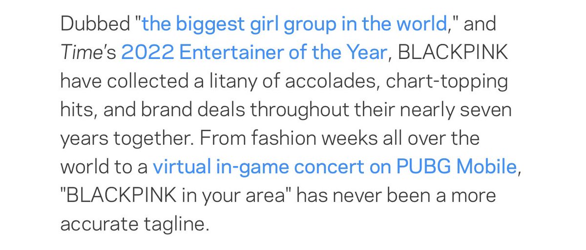 BLACKPINK THE BIGGEST GIRL GROUP

RollingStones Certified ✓
TheRecordingAcademy Grammys Certified ✓ 

P.S. Antis take a note! 😌