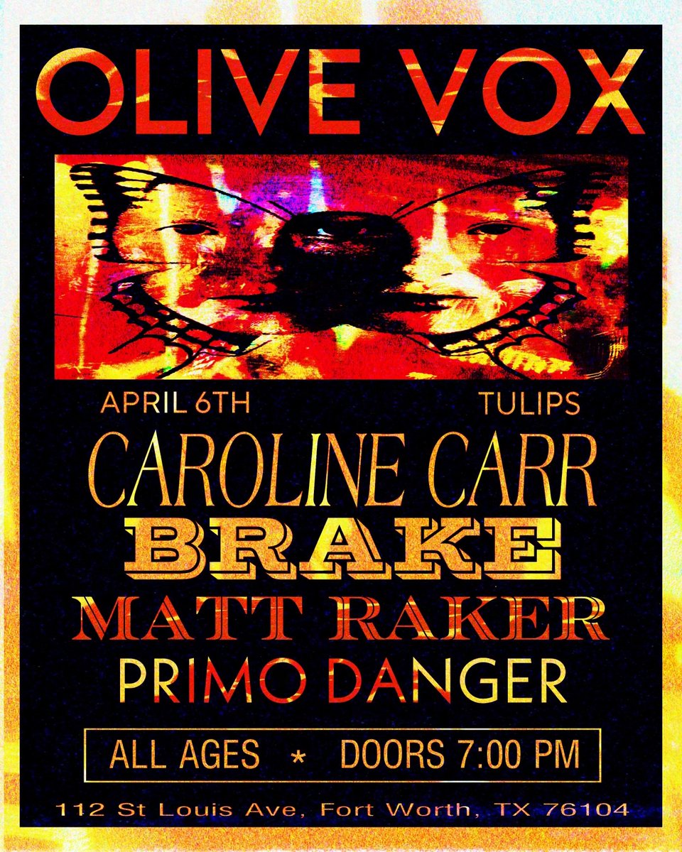 TulipsFTW's tweet photo. ❤️‍🔥THIS THURSDAY, APRIL 6TH!!❤️‍🔥⁠
⁠
🌷Tulips welcomes Olive Vox w/ Caroline Carr, Brake, Matt Raker, &amp; Primo Danger on April 6th!⁠
⁠
🎟️Tickets: https://t.co/VoKOjbgNuP https://t.co/gul0JyEhjZ
