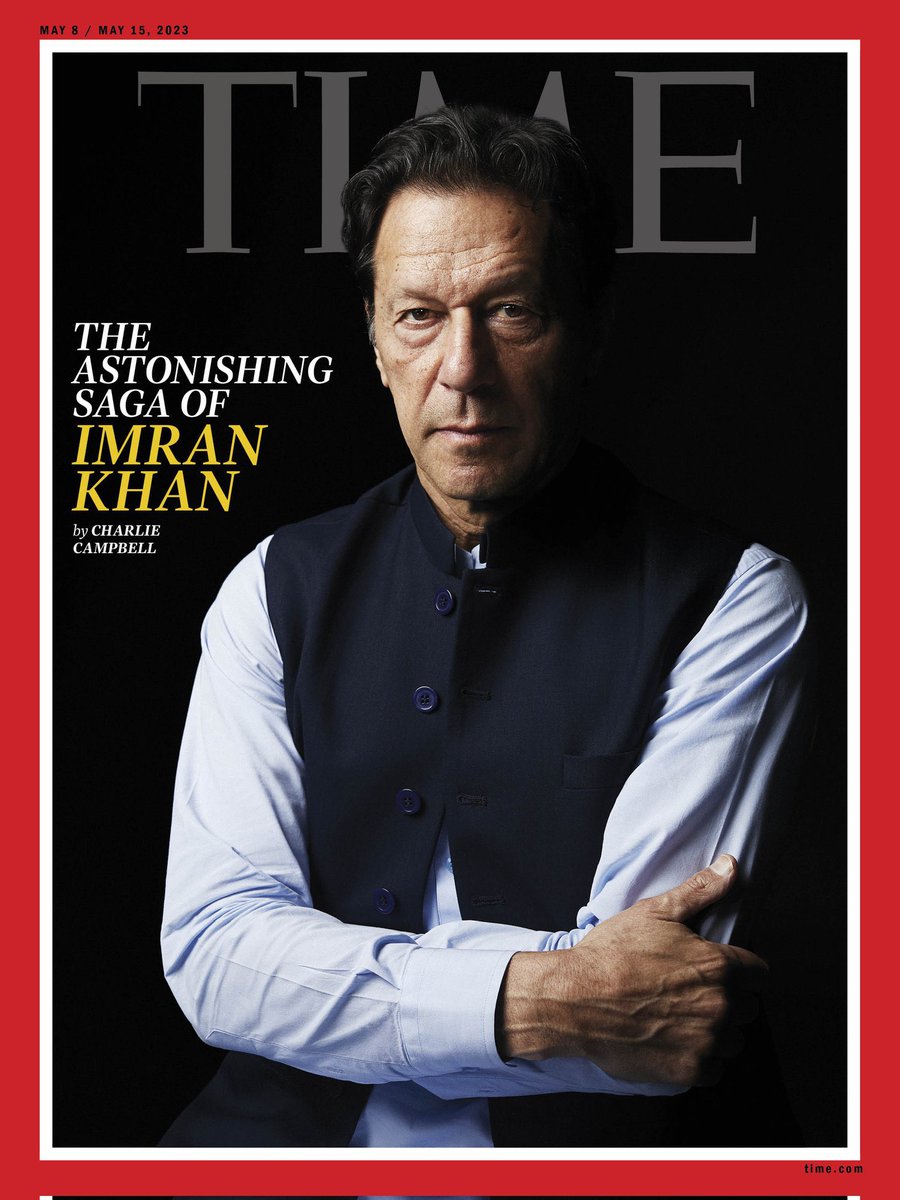 Former Prime Minister of Pakistan, Imran Khan, on the cover of Time Magazine. His struggle for justice and for the true freedom of Pakistan has been phenomenal and continues to this day. He represents Pakistan's largest political party and is currently the country's most popular