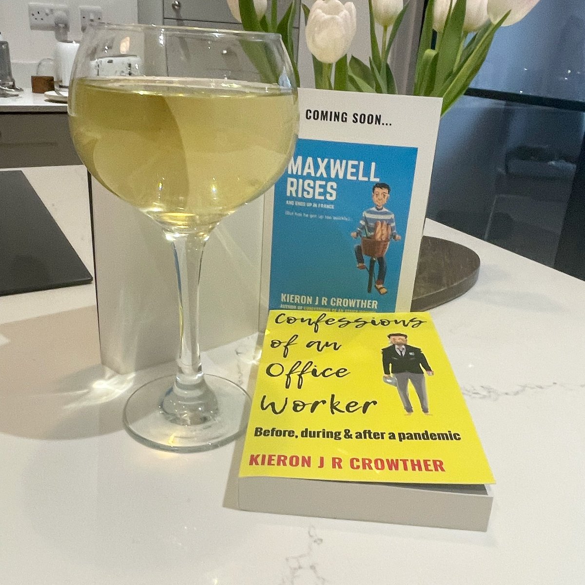 Just having a small glass of wine to calm the nerves before being interviewed Tommorrow by <a href="/radiohannah/">Hannah Murray Lopez</a> on the talk radio Europe book show!!   Can’t wait….

#talkradioeurope #officefiction #radiointerview #bookshow #officehumour