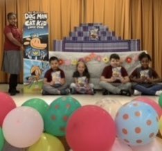 📚Thank you <a href="/ScrippsHowardFd/">Scripps Howard Fund and Scripps Howard Foundation</a> and <a href="/Scholastic/">Scholastic</a> for allowing <a href="/ThomsonES/">Strong John Thomson</a> to participate in the celebration of giving away the 1,000,000th book. You’ve made many readers smile today!📚#GiveAChildABook #CelebrateDogMan