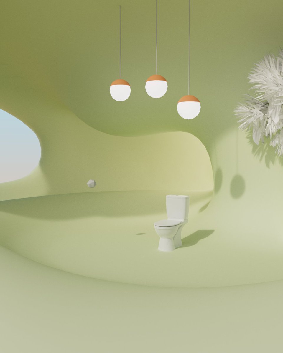 WIP of a scene and accidentally made a toilet with the best aura ever
